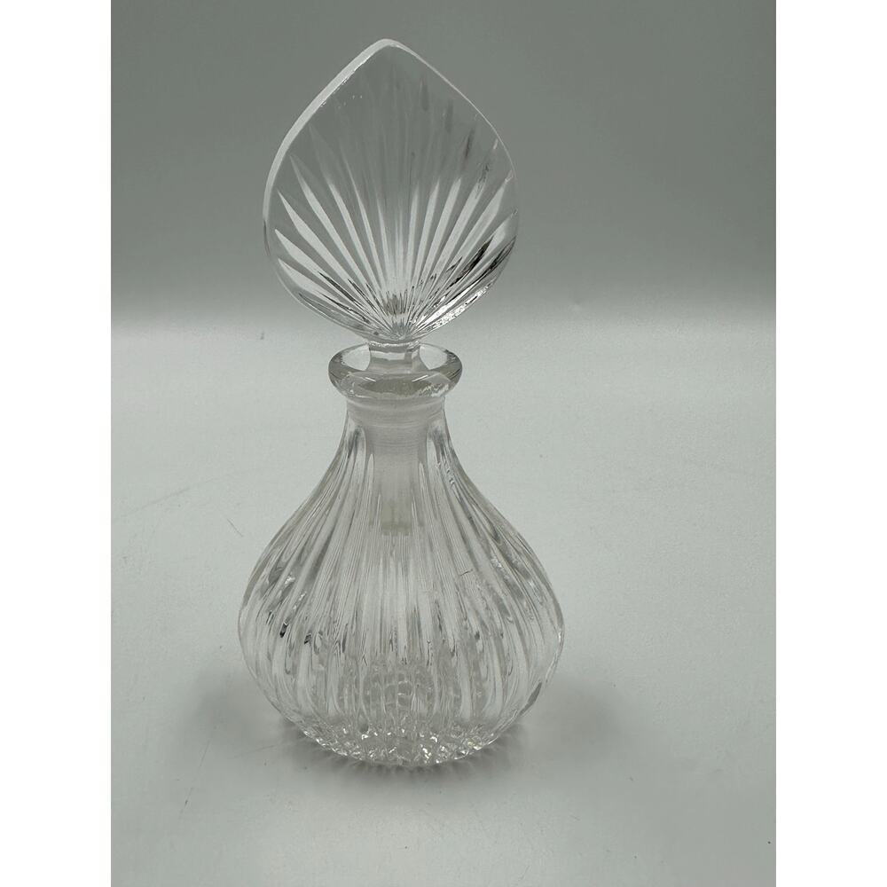 VTG Princess House 5 3/4” heavy Ribbed Crystal Perfume Bottle